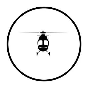 Helicopter icon front view Illustrazione stock