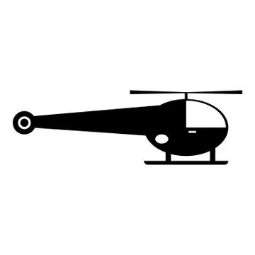 Helicopter icon, simple style Stock Illustration