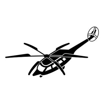 Helicopter icon, simple style Stock Illustration