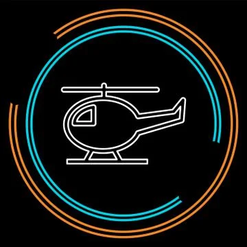 Helicopter icon, vector copter Stock Illustration