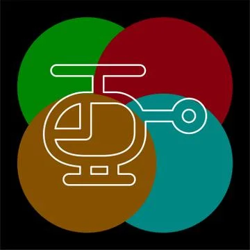 Helicopter icon, vector copter Stock Illustration