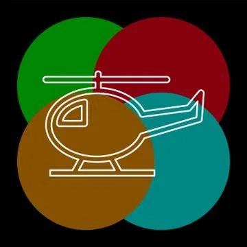 Helicopter icon, vector copter Illustrazione stock