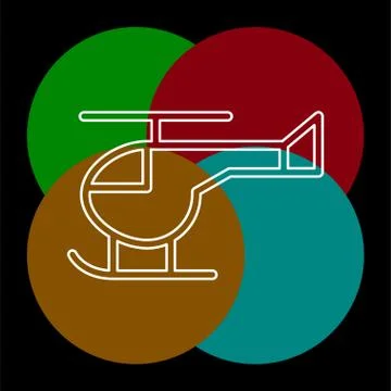 Helicopter icon, vector copter Stock Illustration