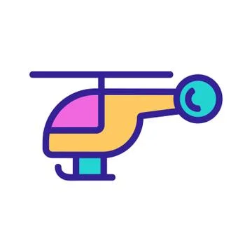 Helicopter icon vector. Isolated contour symbol illustration 스톡 일러스트