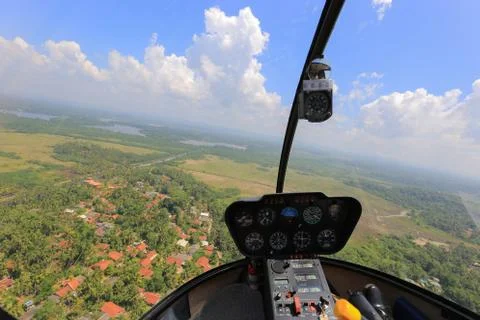 Helicopter inside view Stock Photos