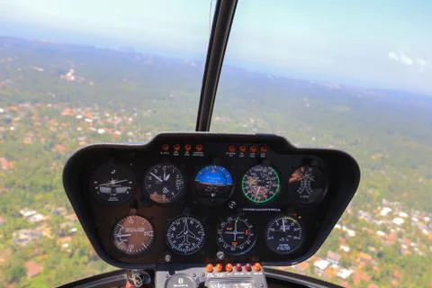 Helicopter inside view Stock Photos
