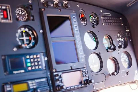 Helicopter Instruments Detail Stock Photos