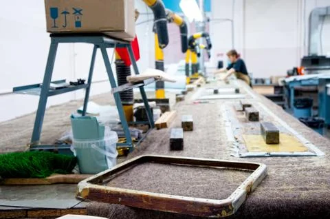 Helicopter Interior Manufacturing Workshop Stock Photos