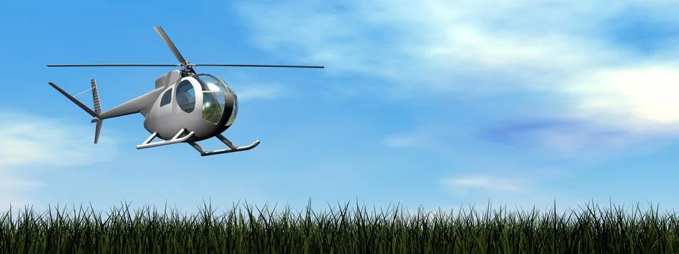 Helicopter landing - 3D render Stock Illustration