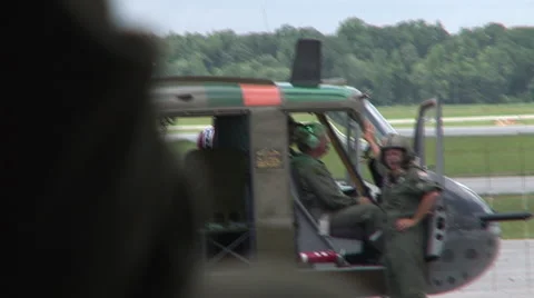 Helicopter Landing at an airbase Video stock 45375101