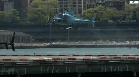 Helicopter landing close-up Stock Footage 52533701