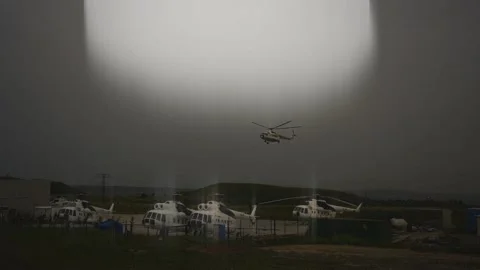 Helicopter Landing Dreamy Effect 스톡 동영상 228645525