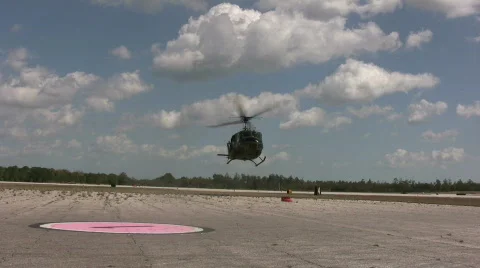 Helicopter landing Stock Footage