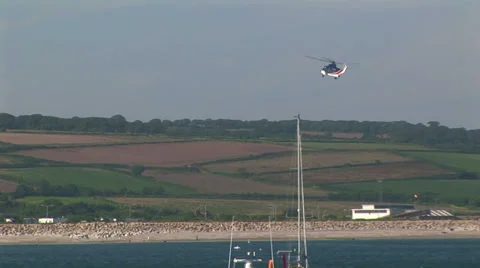 Helicopter landing Stock Footage 33606593