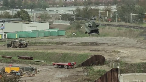 Helicopter landing Stock Footage 82647537