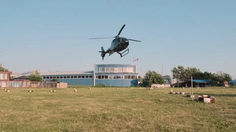 Helicopter landing Stock Footage 133836361
