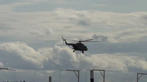 Helicopter landing Video stock 220643516