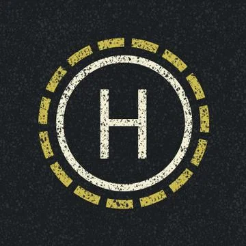 Helicopter landing pad, vector, eps8 库存插图