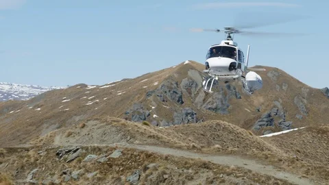 Helicopter Landing On Roy Peak Stock Footage 86509906