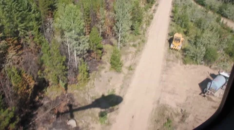 Helicopter landing sequence passenger view Stock Footage 40362721