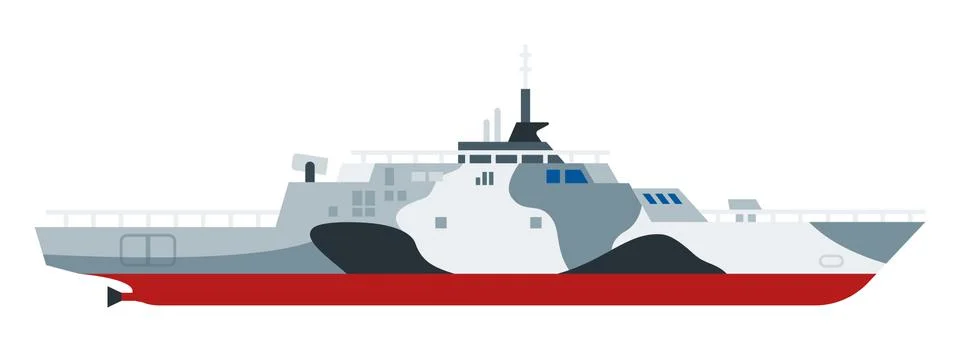 Helicopter landing ship vector flat icon Illustrazione stock