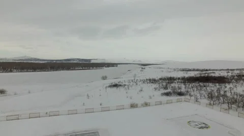 Helicopter landing in winter Stock Footage 65705963