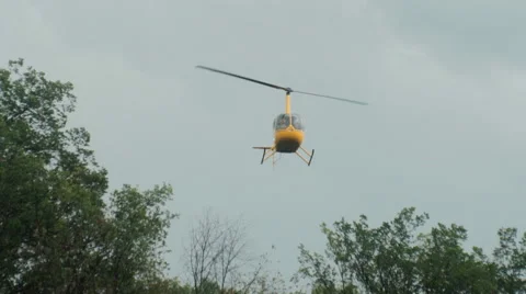 The helicopter lands Stock Footage 45724732