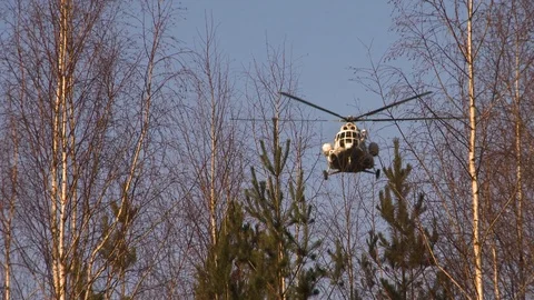 The helicopter lands Video stock 120640989