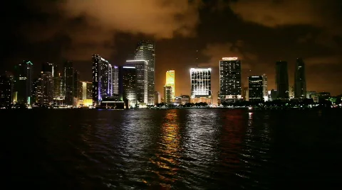 Helicopter launch in front of downtown Miami Video stock 636690