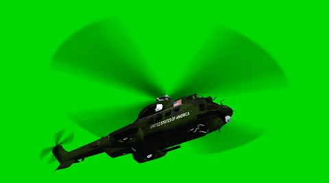 Helicopter Lockheed VH-71 Marine one in fly - seperated on green screen 動画素材 33900991