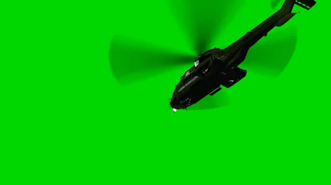 Helicopter Lockheed VH-71 Marine one fly by - seperated on green screen Stock Footage 33901318