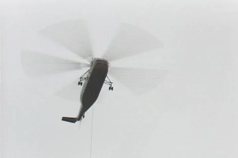 Helicopter logging 03 Stock Footage 492019