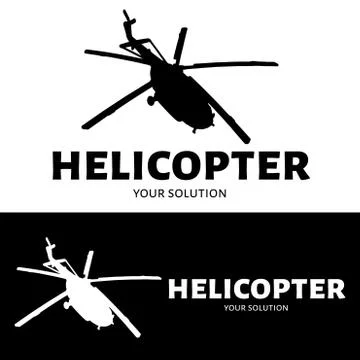 Helicopter logo vector. Brand's logo in the form of a helicopter. Stock Illustration