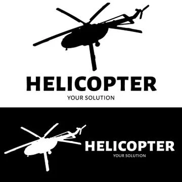 Helicopter logo vector. Brand's logo in the form of a helicopter. Stock Illustration