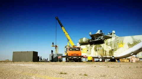 Helicopter maintenance 4 TL Stock Footage 11155858