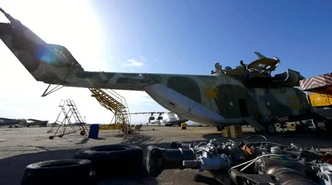 Helicopter maintenance 5 Stock Footage 11156118