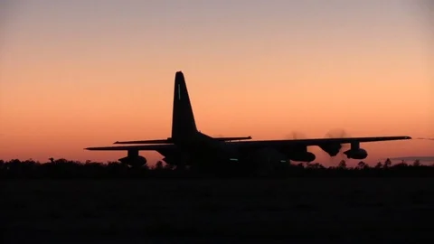 Helicopter makes it way to runway after being refueled at airbase - 2015 Video stock 99976464