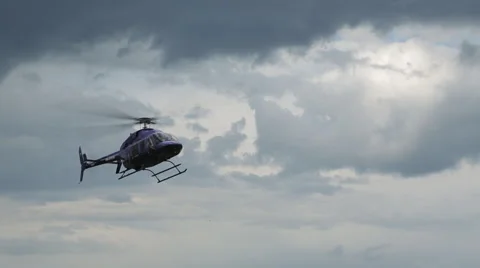 Helicopter makes a landing Stock Footage