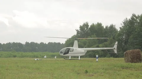 Helicopter makes a landing Stock Footage 40272214