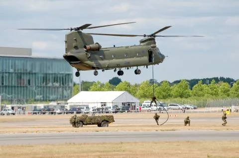 Helicopter maneuvers Stock Photos