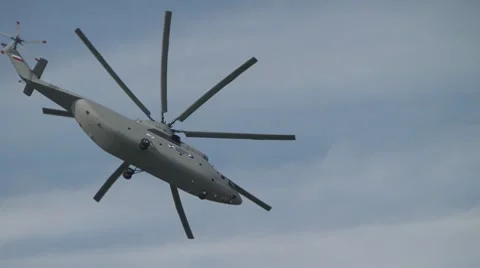 Helicopter MI 26 In The Sky 3 Stock Footage 8559450
