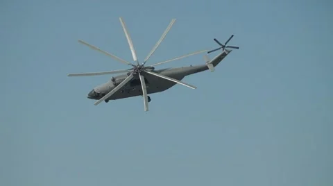 Helicopter MI 26 In The Sky 4 Stock Footage 8559449