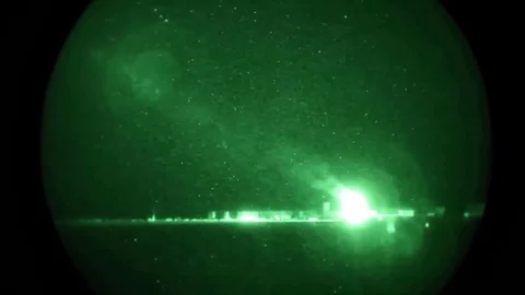 Helicopter missile strike on target, incredibly strong attack Stock Footage 120844167