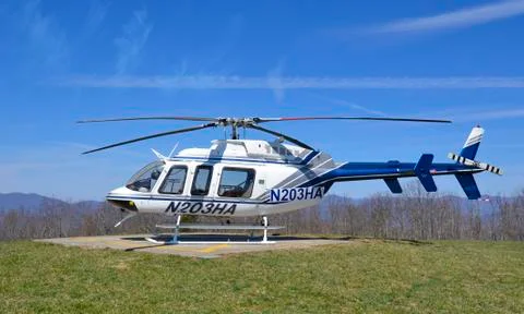 Helicopter on a mountain Stock Photos
