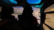 Helicopter Moving Over Landscape In Mustang Stock Footage