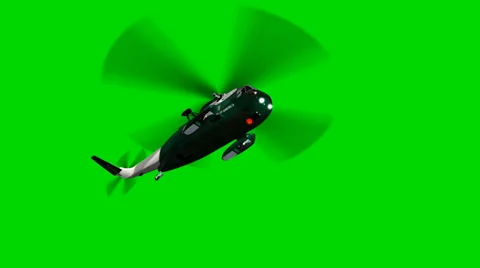 Helicopter Night Hawk "Marine One" fly by - seperated on green screen Vidéo 33898873