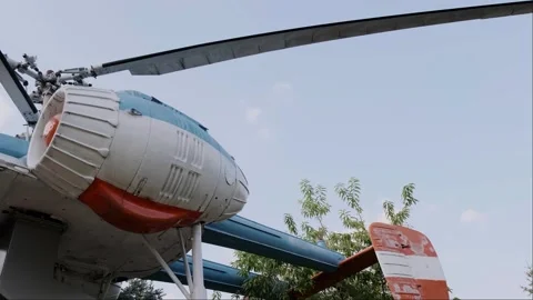 A helicopter once at the peak of technology, now a model of excellence and a rem Video stock 300349474