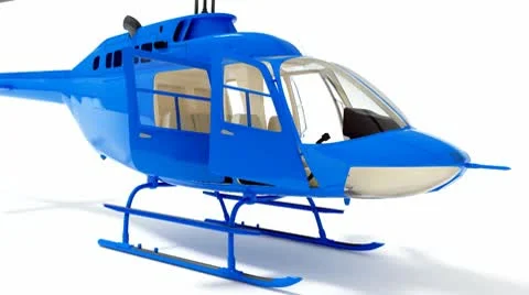 Helicopter with opened doors rotating on white background (1080p looping) Stock-Footage 10732158
