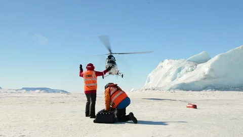 Helicopter operation at Snow Hill Stock Footage 147326859