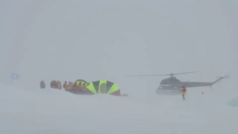 Helicopter operation at Snow Hill Stock Footage 147382189